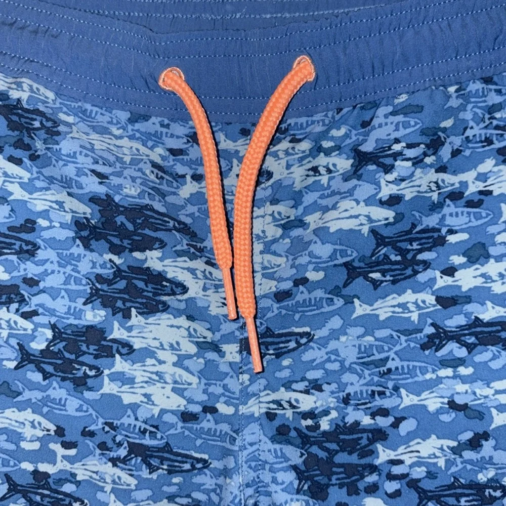 Vineyard Vines Printed Chappy Trunks Size 7 Blue Fish Camo Bimini - Picture 3 of 12